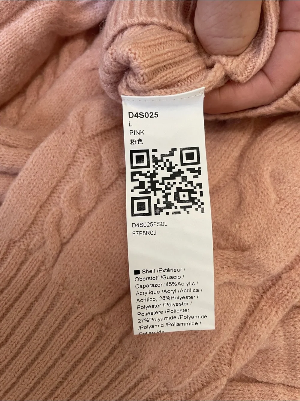 NWOT Women's Cable Knit Turtleneck Sweater Dress - Pink